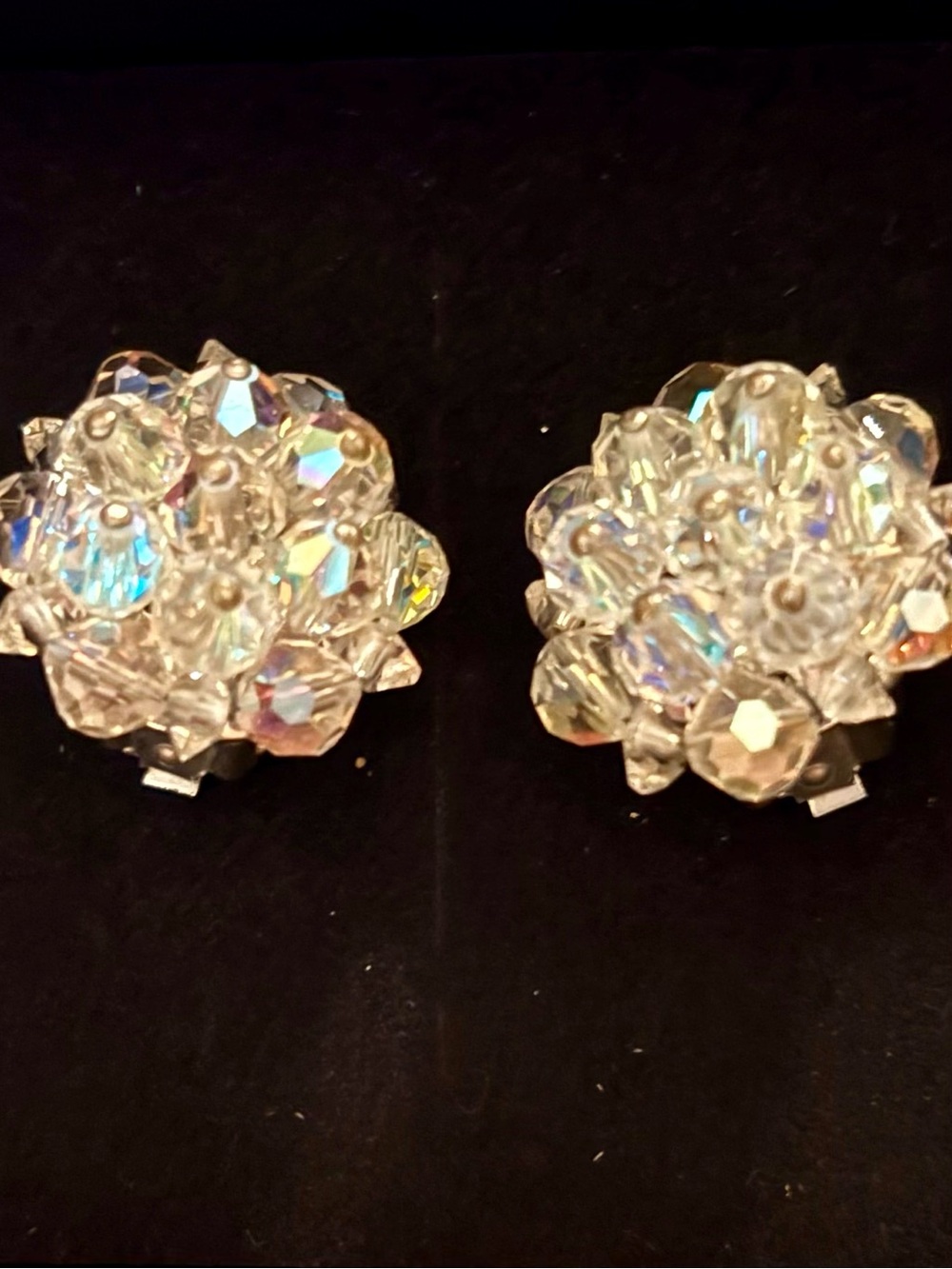 JONNE Aurora Crystal Cluster Clip-On Earrings - Clear Sparkle